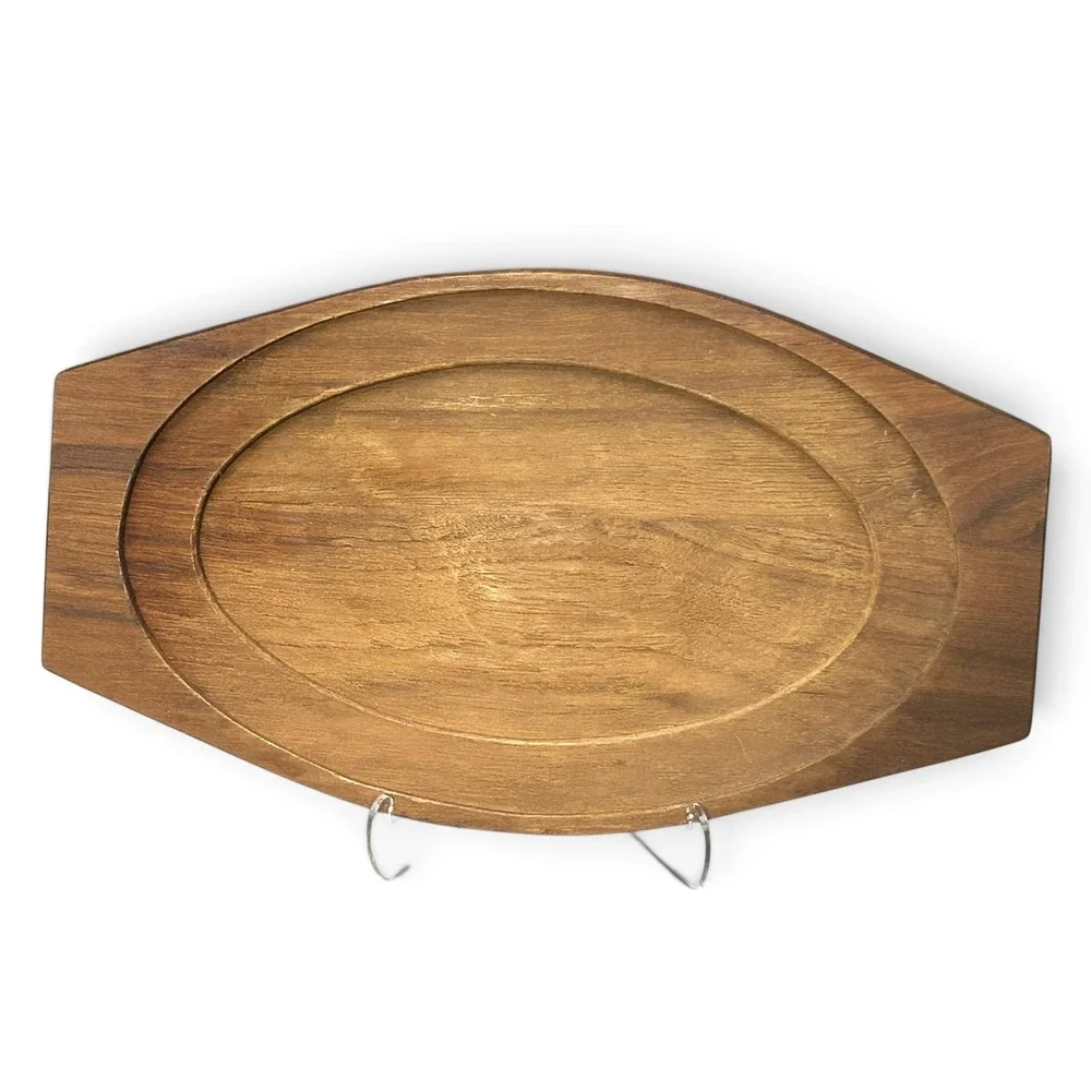 Vintage Selandia Denmark Teak Wood Serving Tray Bread Butler 13
